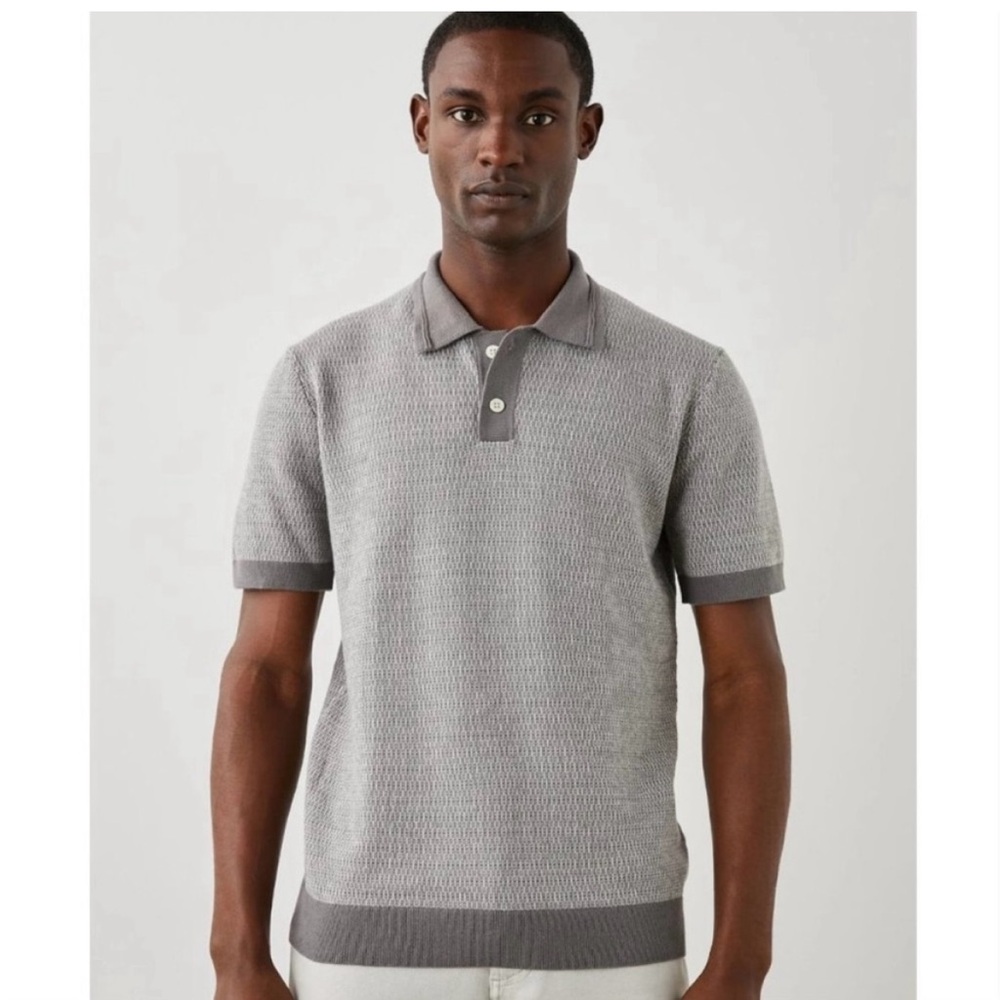 Rails Shoreditch Polo Shirt - Grey Brocade